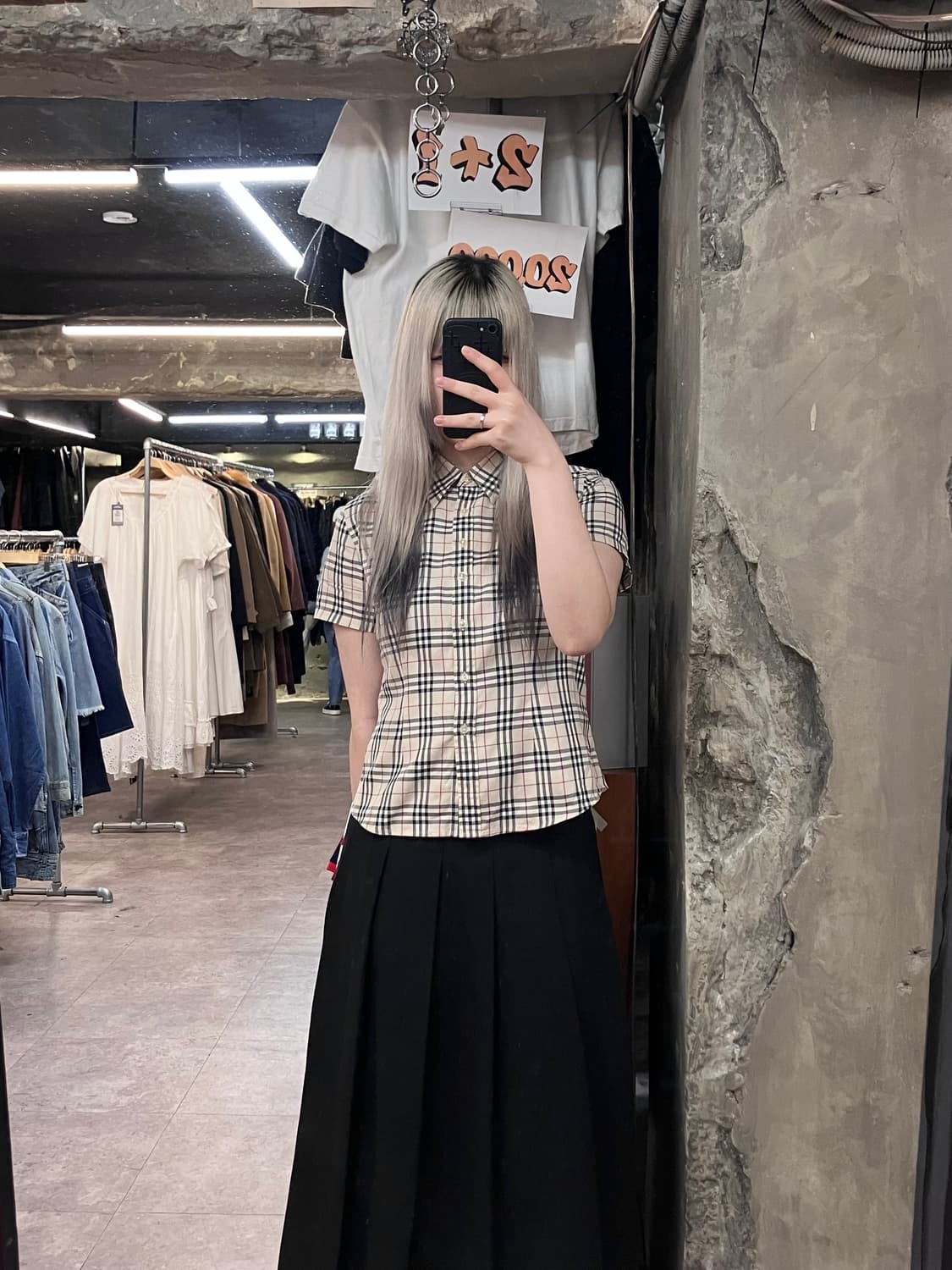 버버리 체크 반팔 셔츠 베이지 M #csz3872 상품이미지2