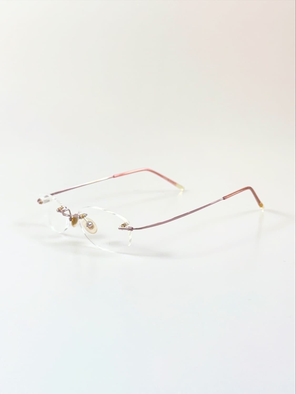 90s TITANIUM OPTICAL 무테 스퀘어 빈티지 안경 상품이미지3