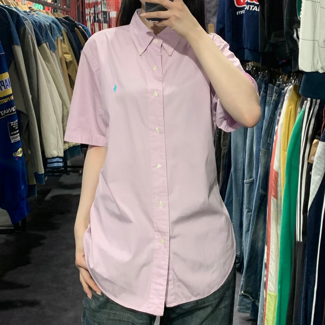 [IM] 폴로 랄프로렌 반팔 스트라이프 셔츠 핑크 상품이미지2