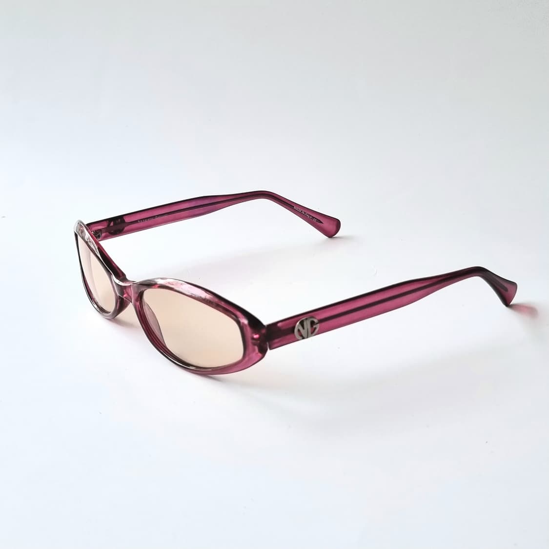 데드스탁 Y2K 무드 끝판왕 딥 퍼플 틴트 오벌 선글라스 상품이미지2