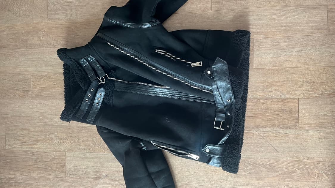 블랙 실버버클 무스탕 상품이미지2