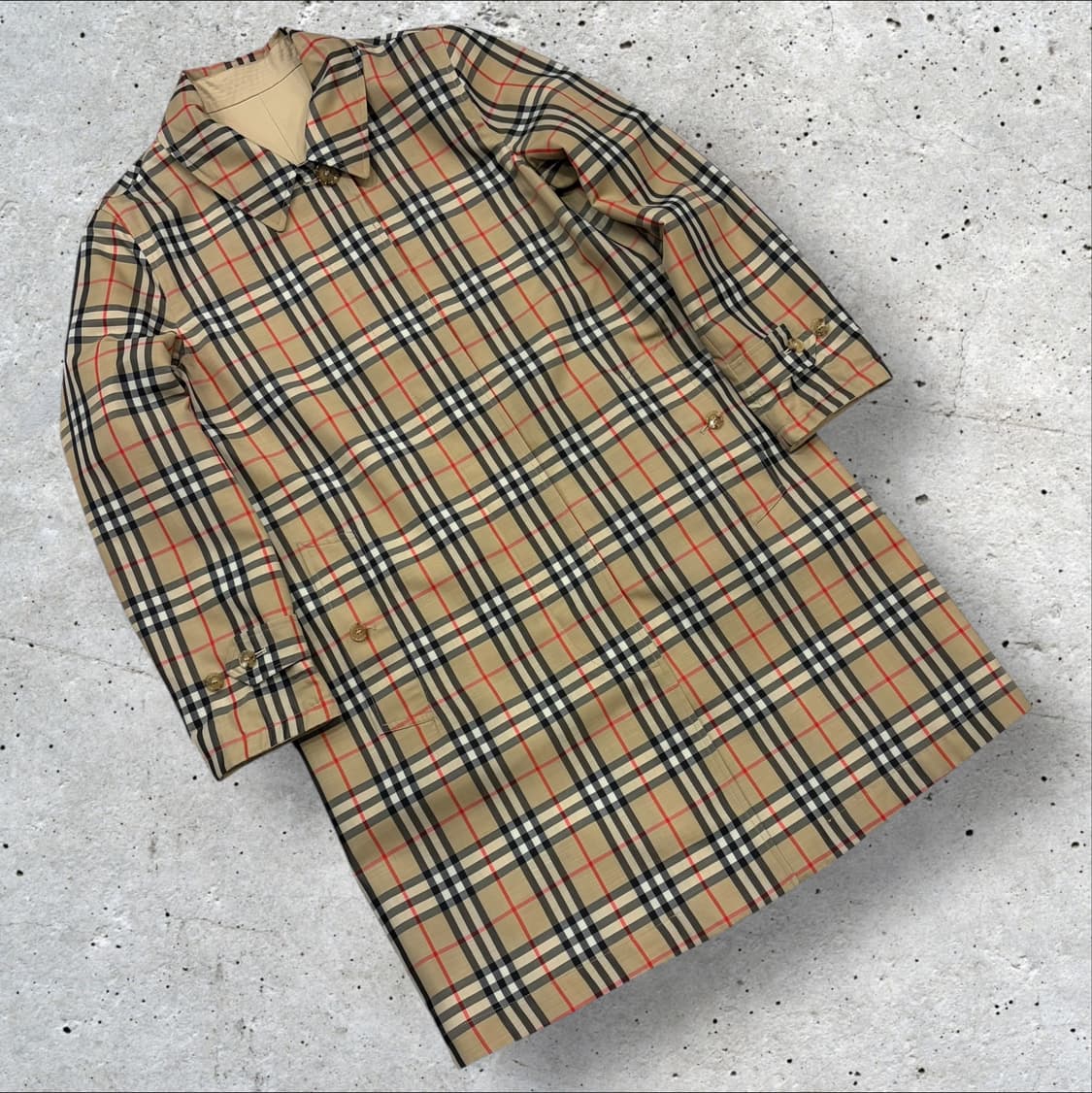 (W) 버버리 리버시블 코튼 빈티지 체크 카 코트 허니 C620 상품이미지3
