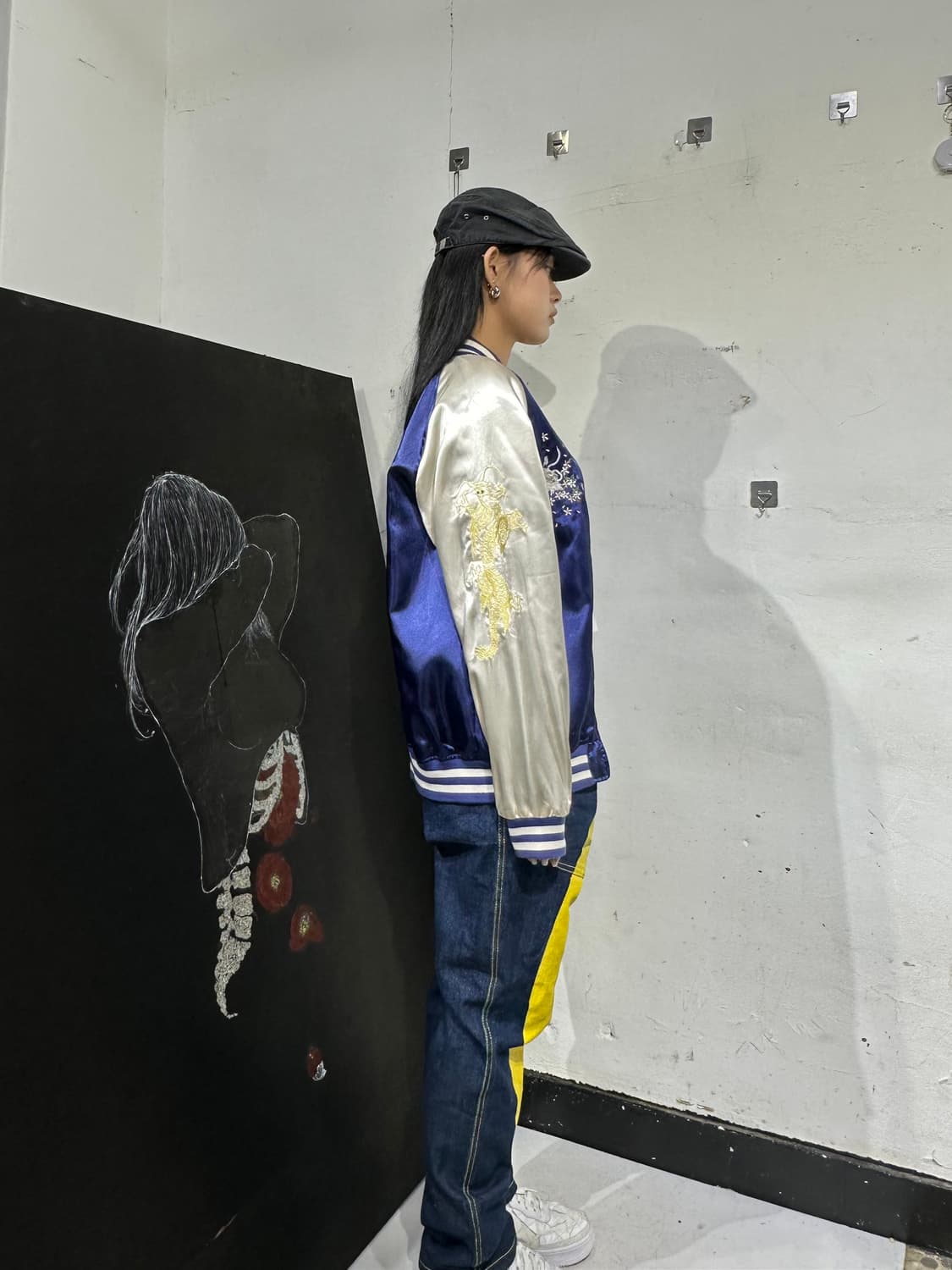 Jpn 일본빈티지 재패니즈 오리엔탈 old 보라 용 스카잔 자켓 상품이미지2