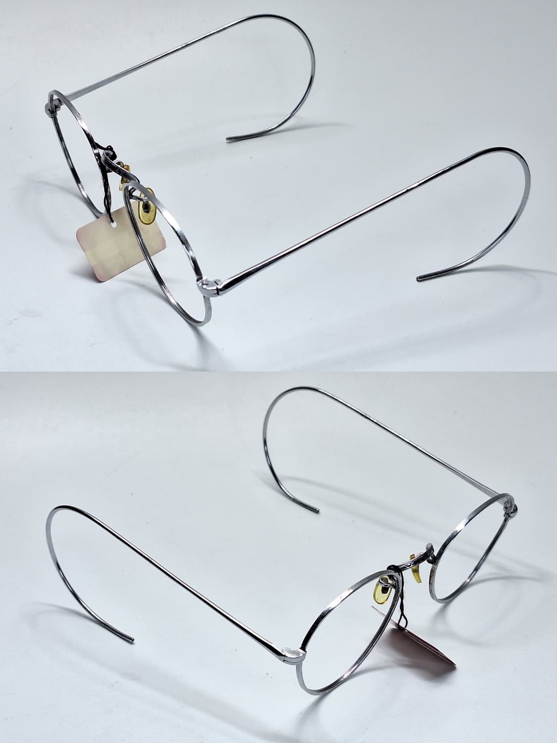 80s 일본제 빈티지 데드스톡 미사용/실버 케이블 템픅 안경테/클래식 상품이미지6