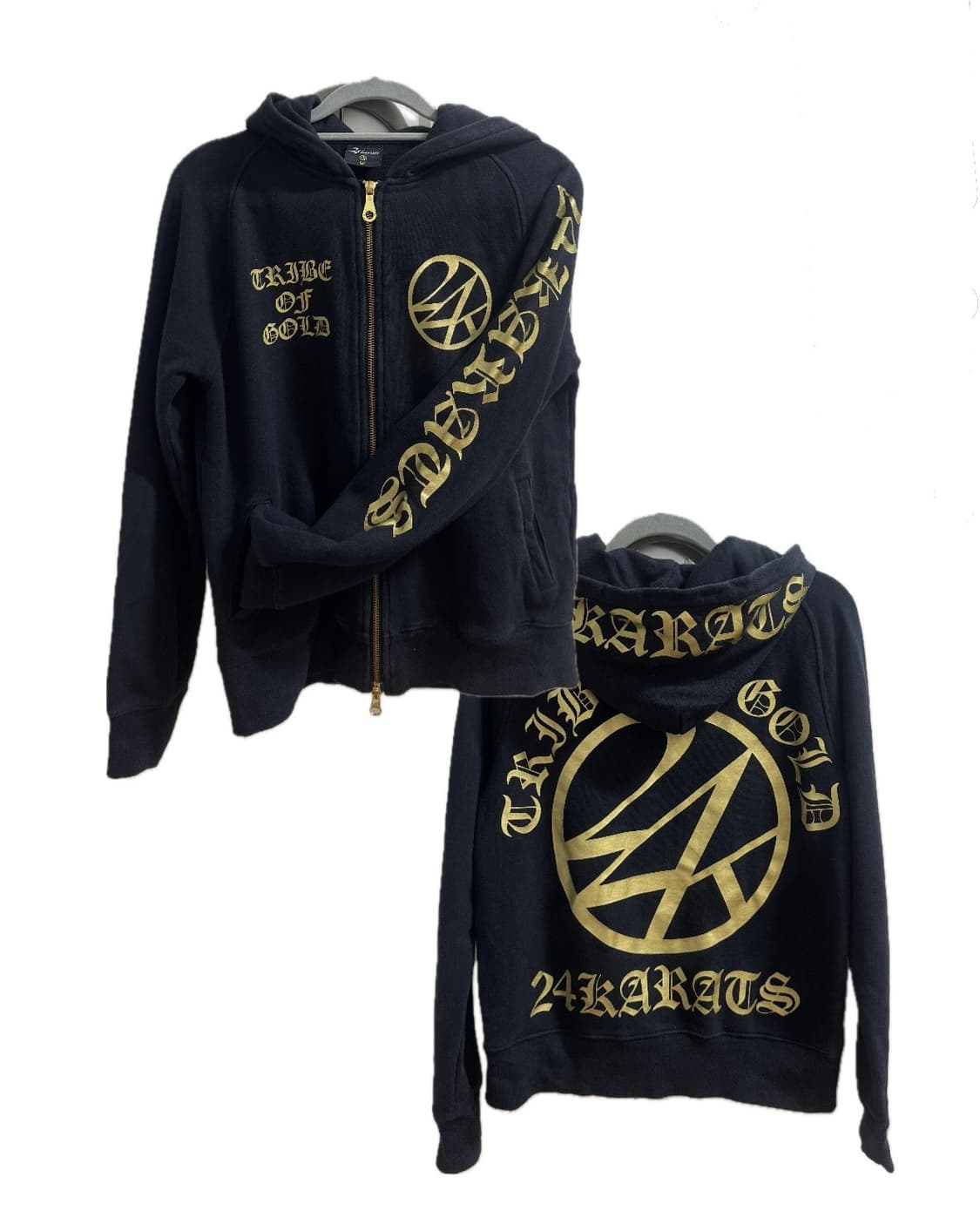 24karats gold logo hood zip-up 상품이미지1