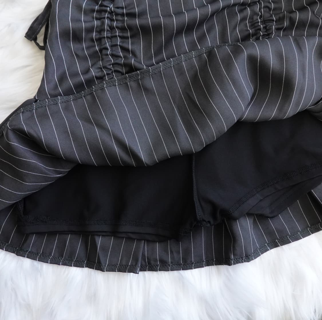 빈티지 핀스트라이프 프릴 미니 스커트팬츠 1885 상품이미지5