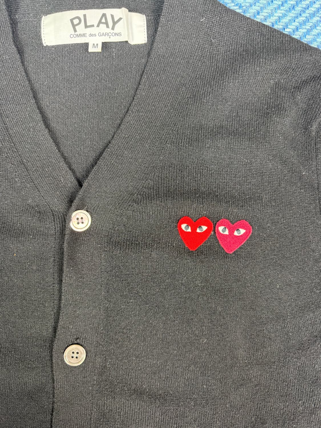 꼼데가르송 플레이 더블 하트 가디건 블랙 (AZ-N058) 상품이미지6