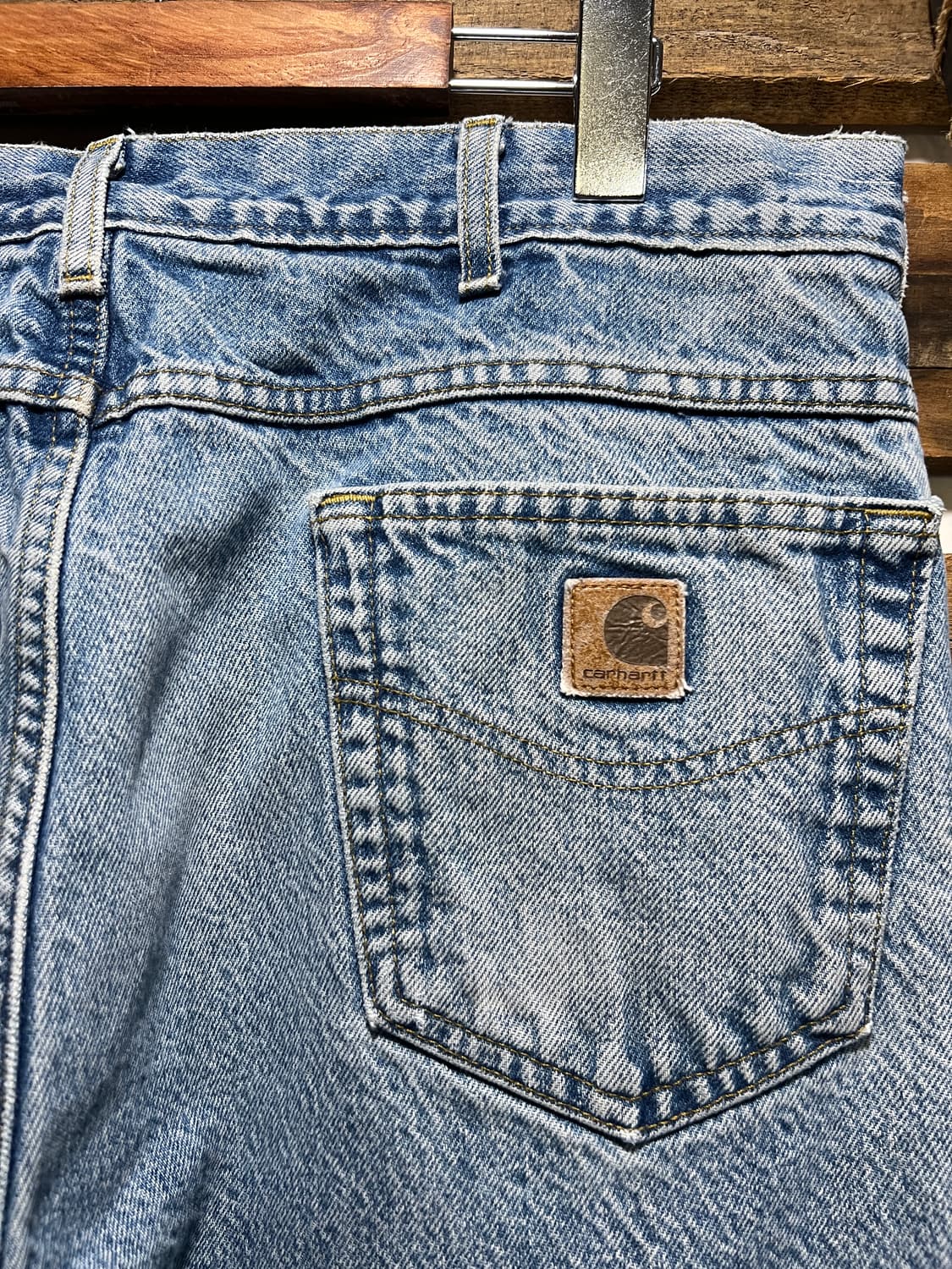 [36]칼하트 USA Made 체크 라이닝 빈티지 워싱 워크 데님 팬츠 상품이미지7