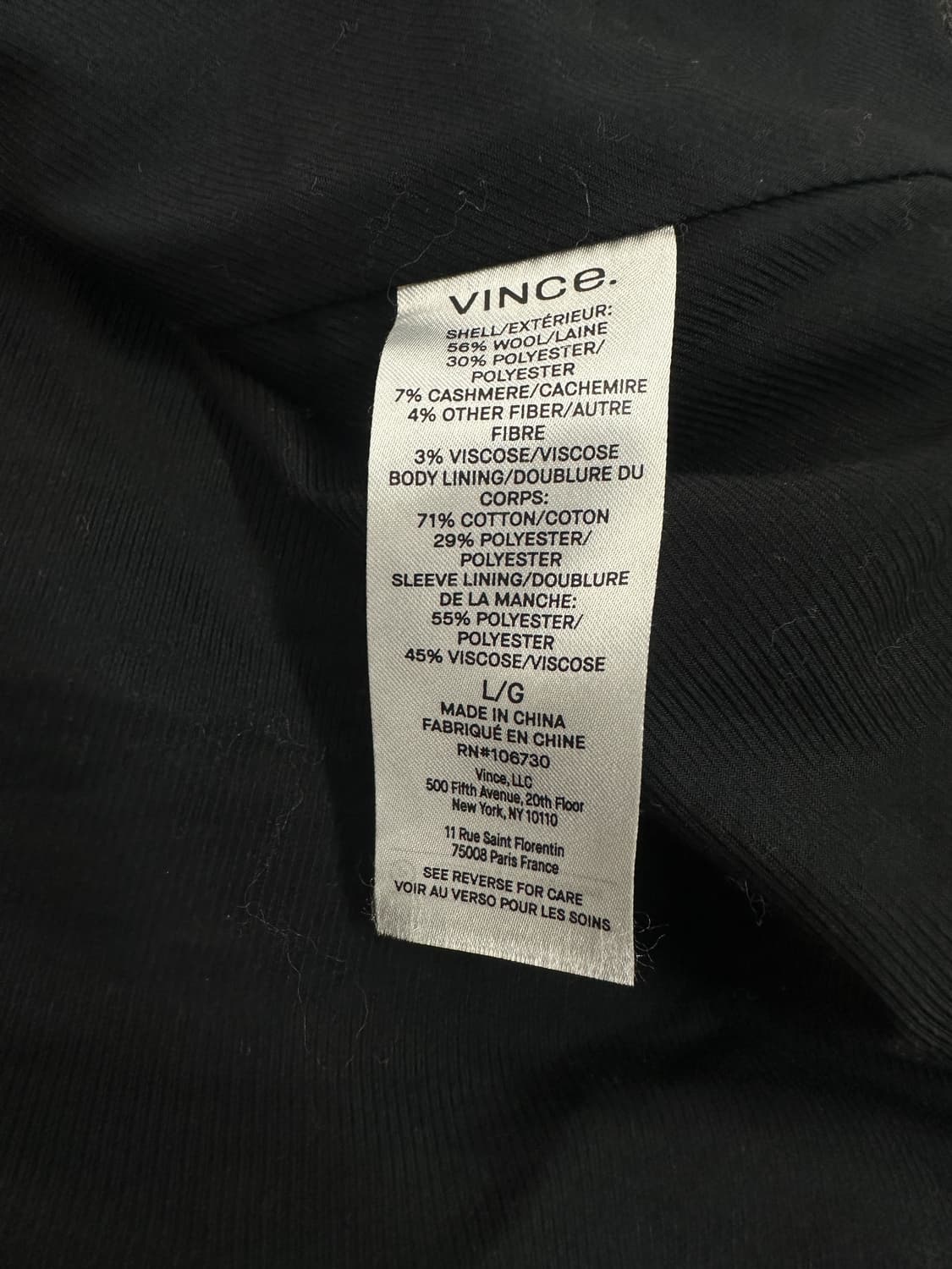 빈스 그레이 울 캐시미어 코트 상품이미지4