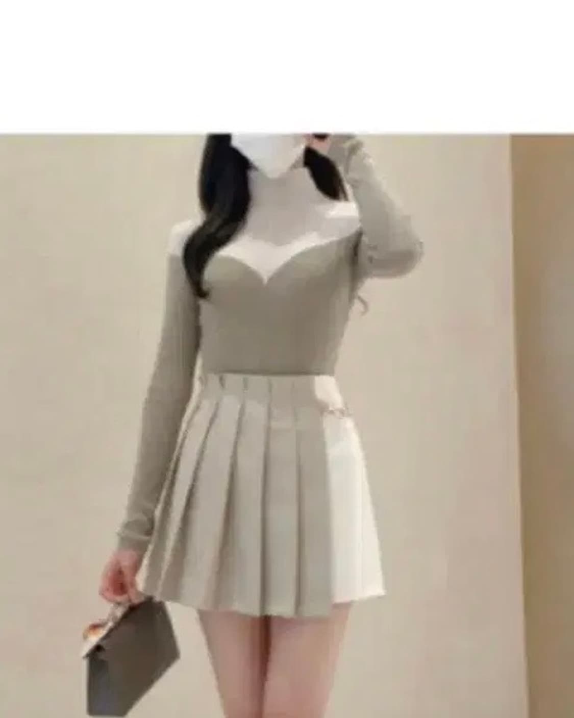 로썸제이 하트넥 배색 폴라니트티 상품이미지1