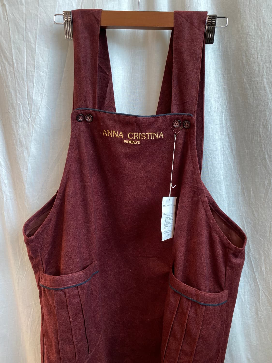 ANNA CRISTINA 벨벳 에이프런/ 새상품 상품이미지3