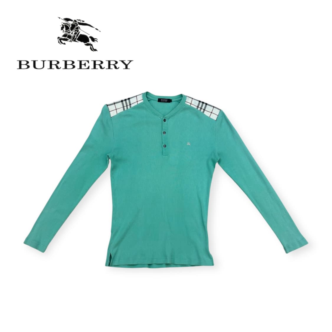 버버리 블랙라벨 헨리넥 숄더체크패턴 롱슬리브 상품이미지1