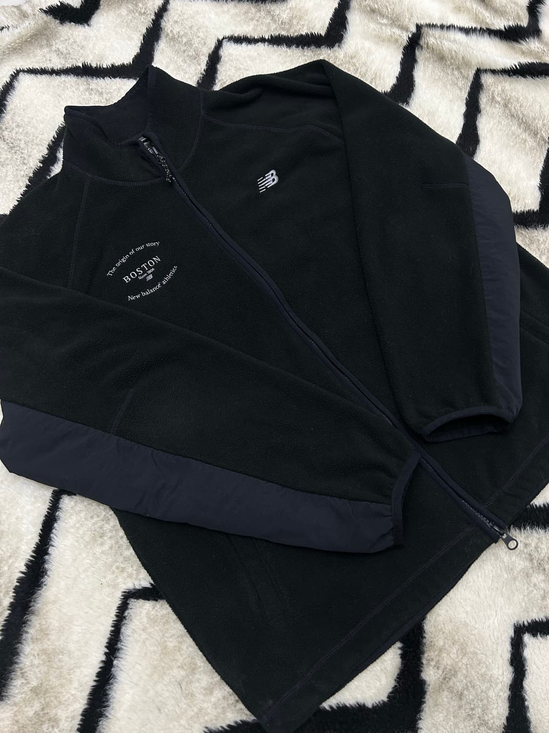 [M]뉴발란스 보스턴 클래식 플리스 집업/블랙 상품이미지2