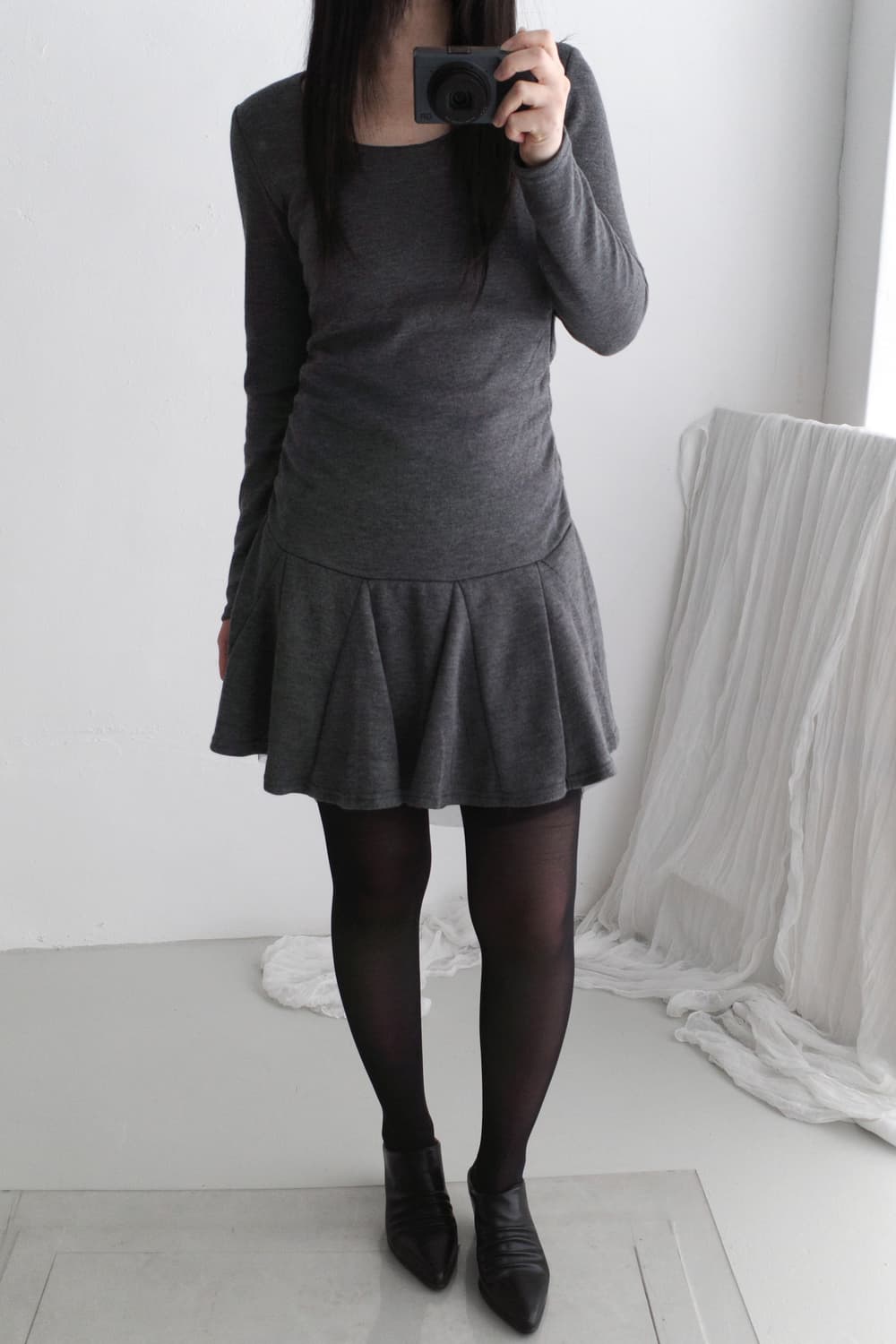 shirring flared one-peice 상품이미지5