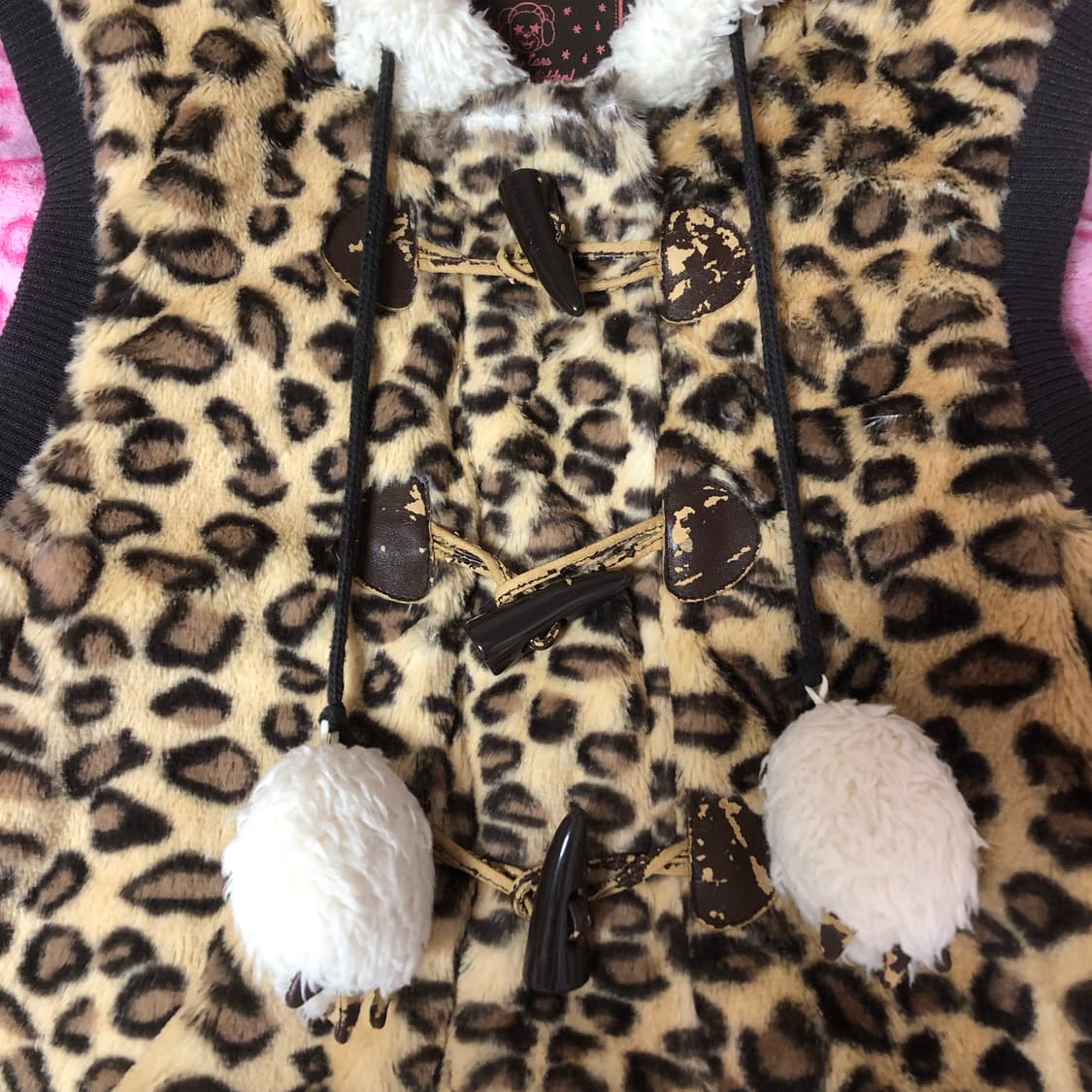 빈티지 갸루 털 퍼 곰 조끼 베스트 후드 후디 폼폼 아우터 자켓 상품이미지4