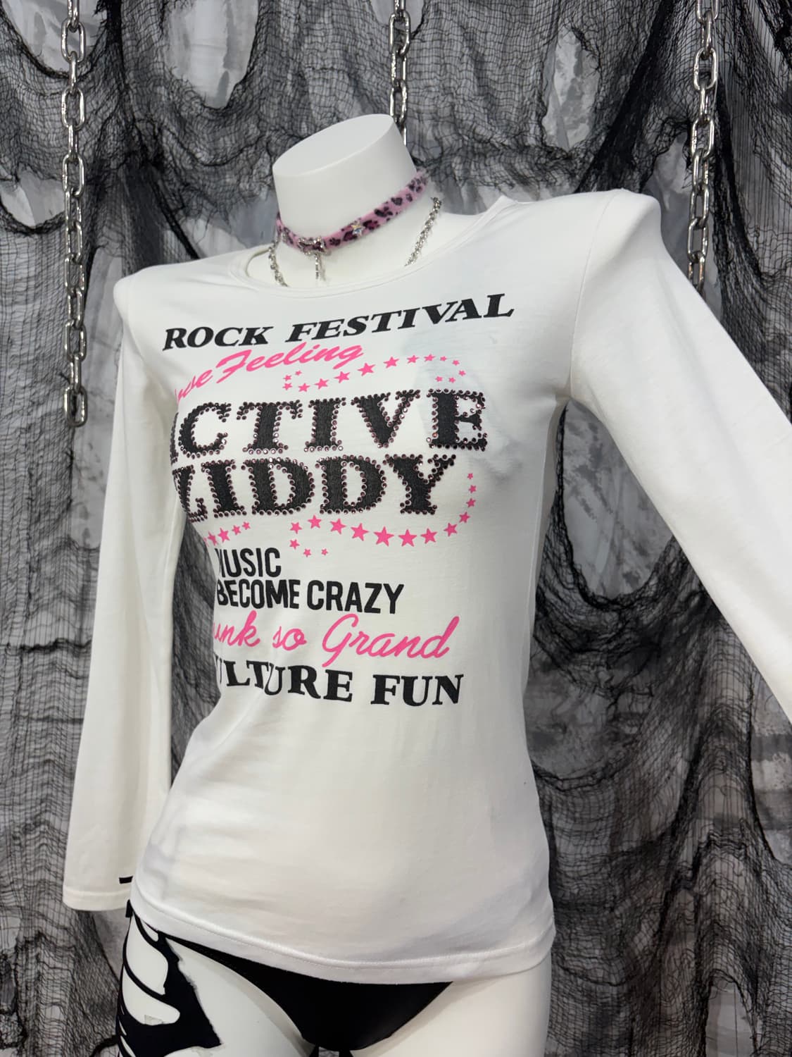 Y2k kitsch cubic lettering long sleeve 상품이미지5