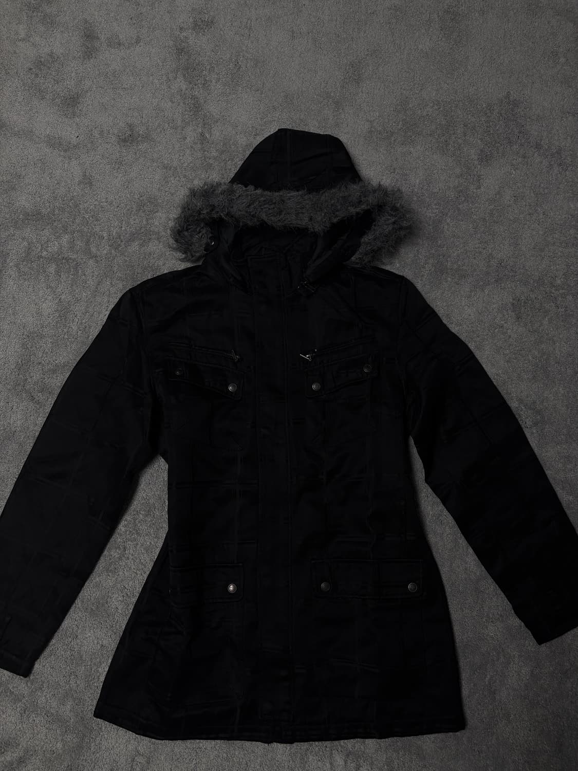 Vintage V-kei Punk fur hood parka 상품이미지4