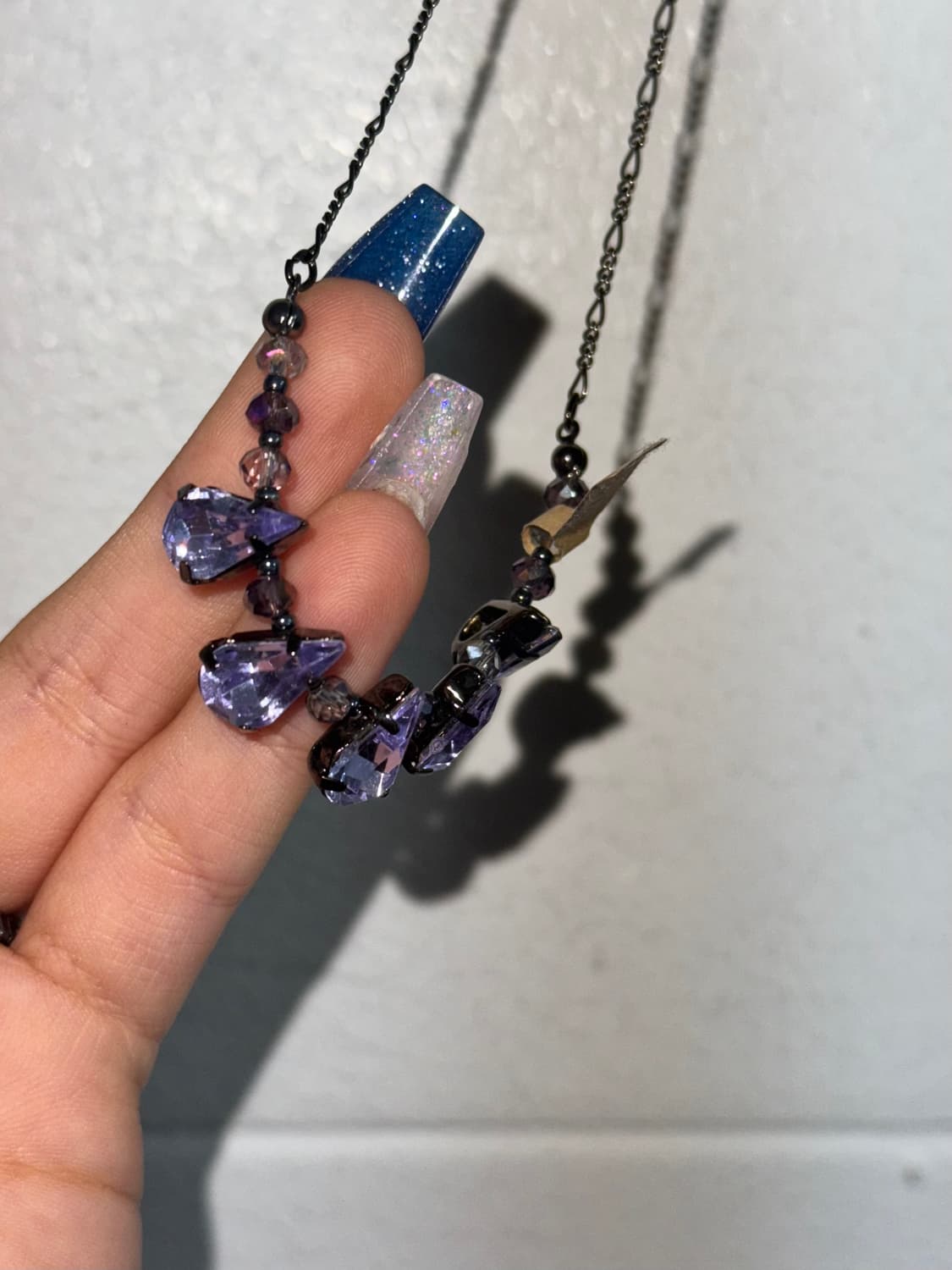 Anna sui 안나수이 퍼플 큐빅 목걸이 상품이미지1