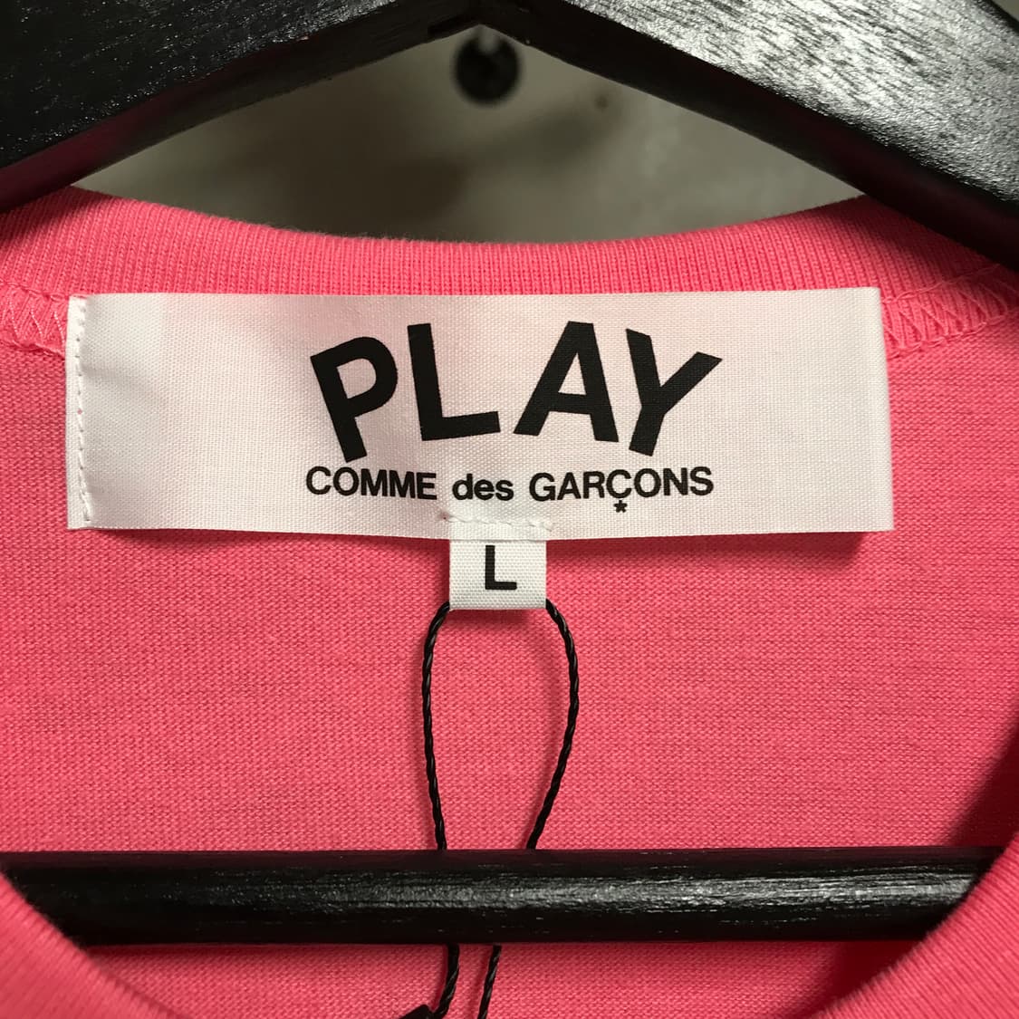 꼼데가르송 와펜 반팔 티셔츠 핑크 L(W) 상품이미지5