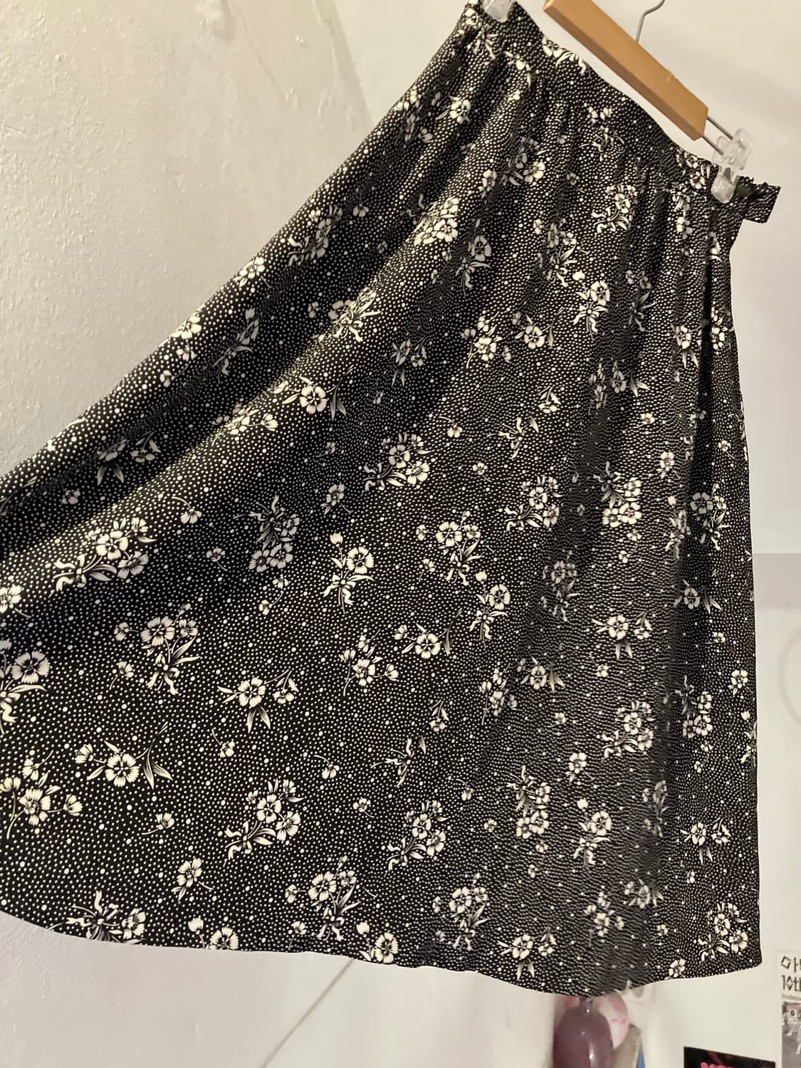 y2k 플라워 스판 미디 플레어 스커트 상품이미지4