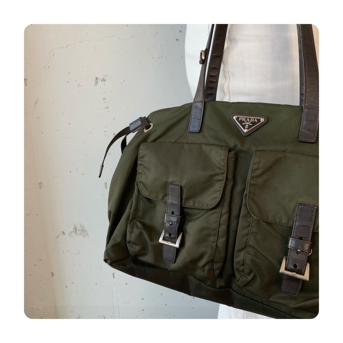 (PRADA)프라다 카키 투포켓 토트백 상품이미지2