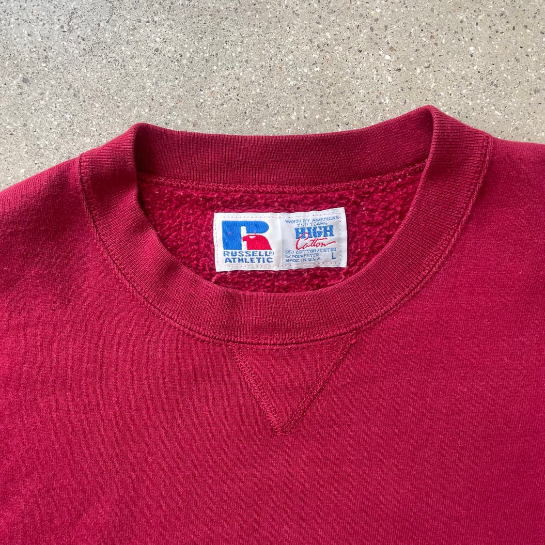 빈티지  러셀 애슬레틱 하이코튼 스웻셔츠 다크레드 made in usa 상품이미지2