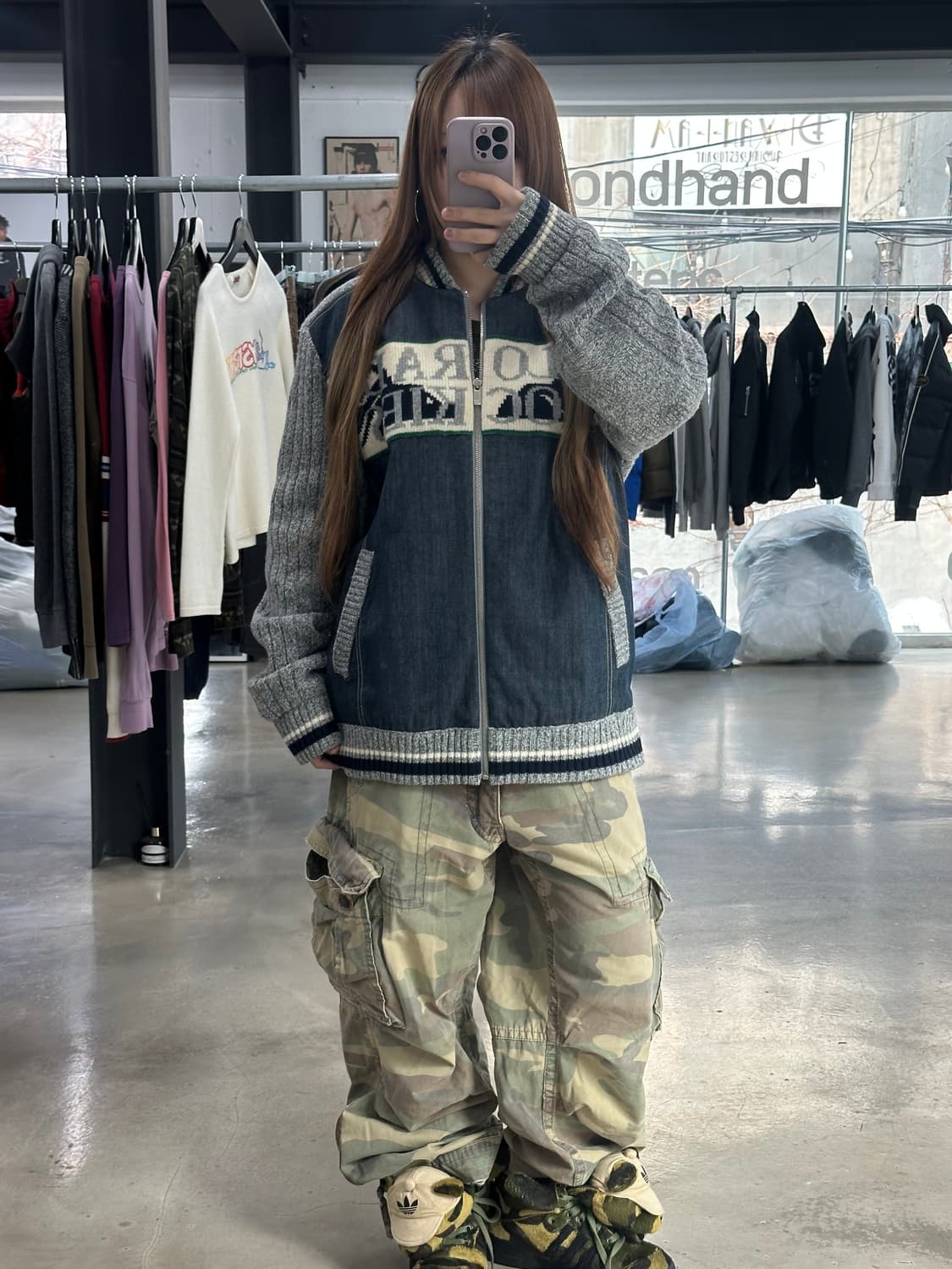 MLB 00s 콜로라도 데님누빔 니트점퍼 상품이미지3