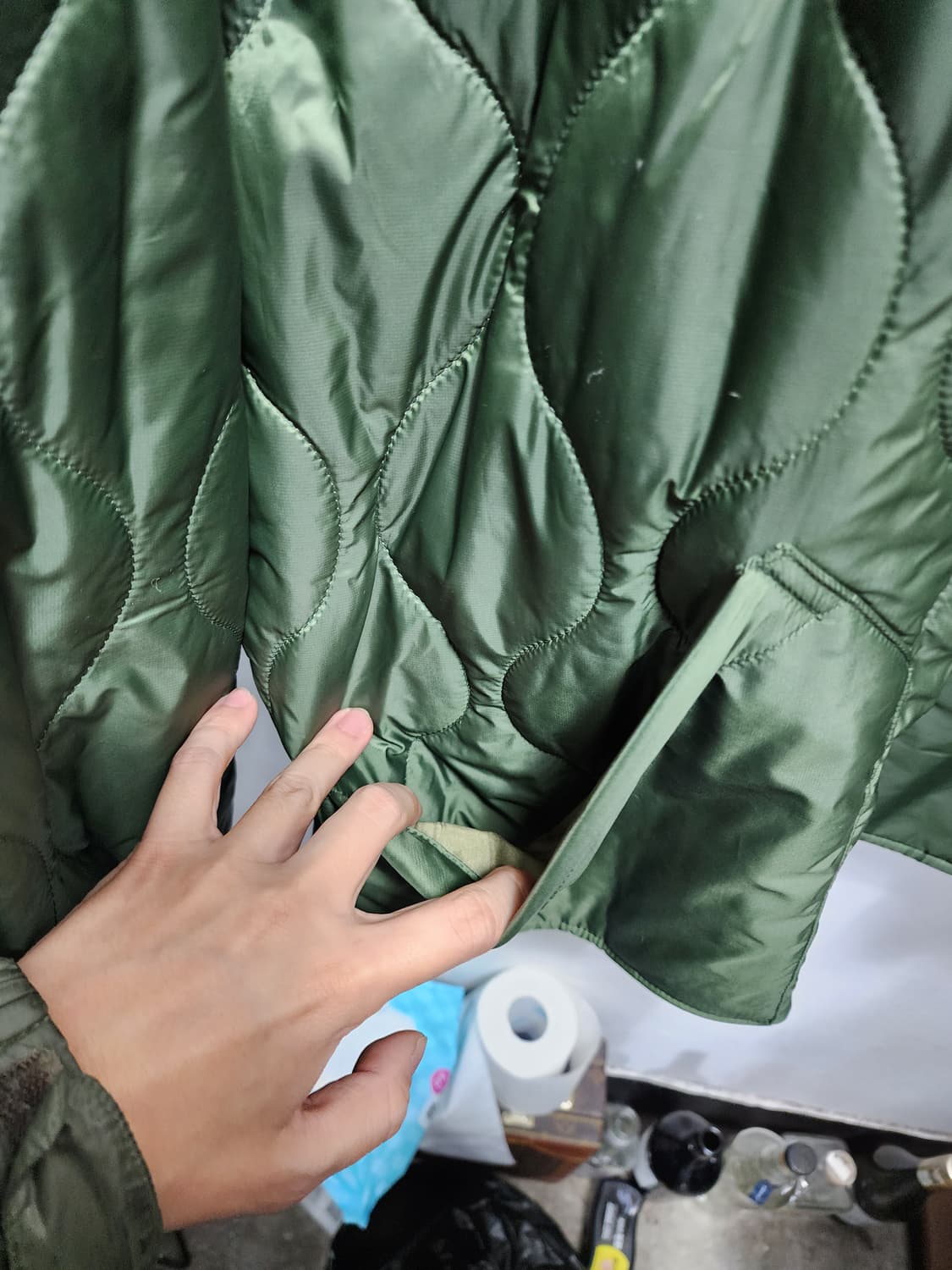 GAP 갭 카키 퀼팅 경량패딩 XL 상품이미지3