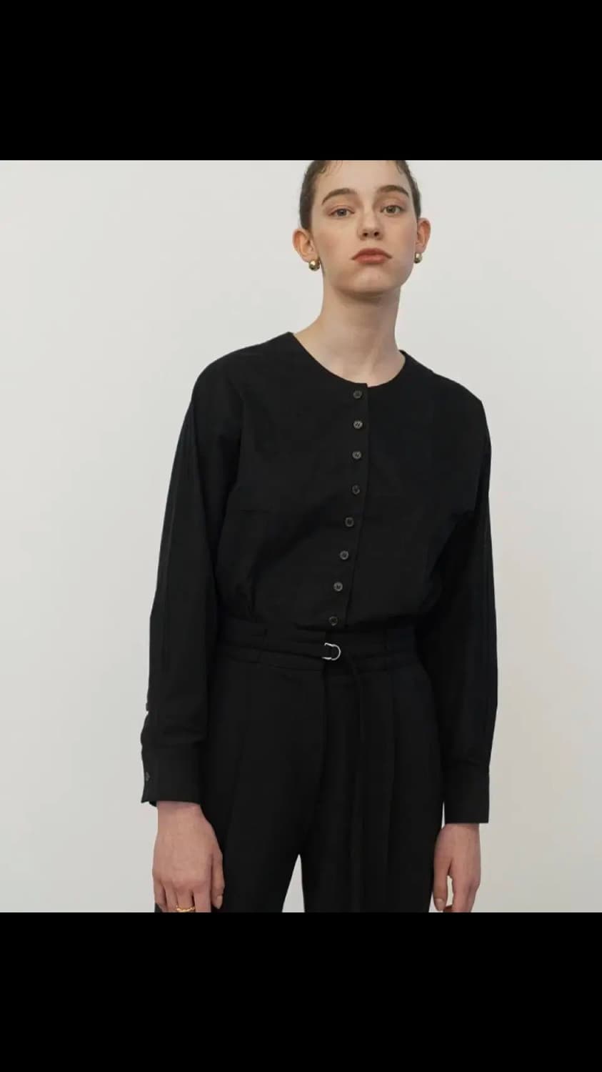 르누이 셔츠 블라우스 Blush button pointed shirt 상품이미지2