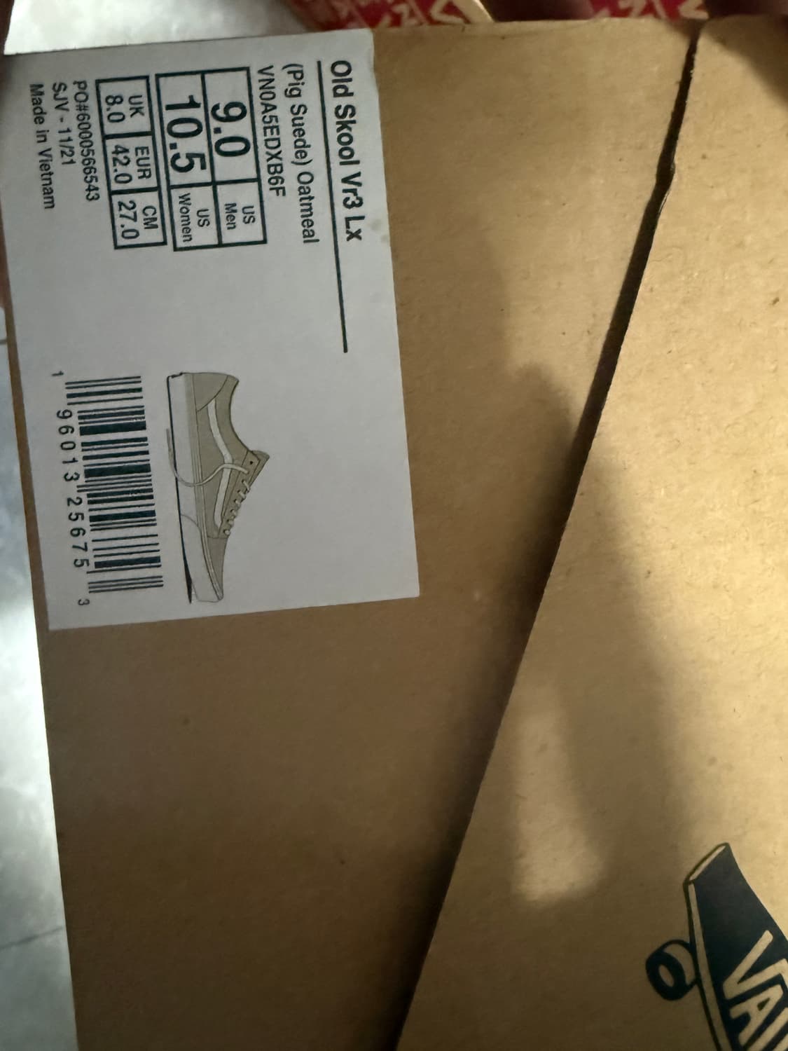 270사이즈 반스 올드스쿨 Vr3 LX 피그 스웨이드 오트밀 상품이미지3