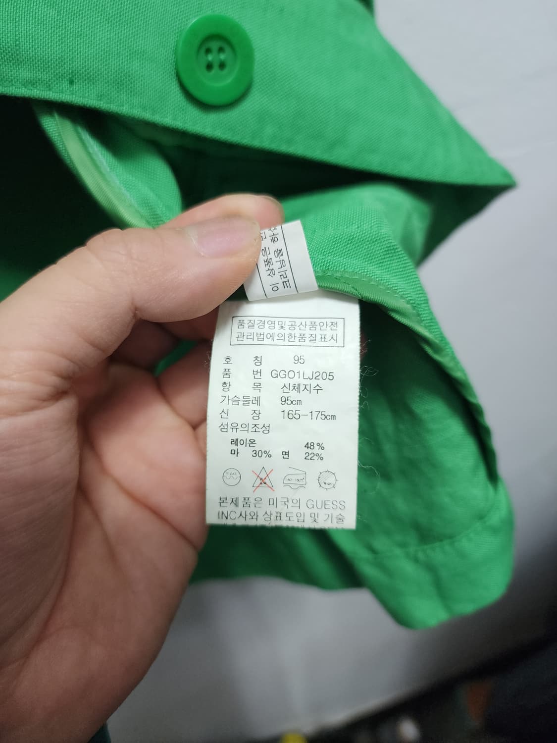 게스 Y2K 그린 린넨 블레이저  상품이미지7