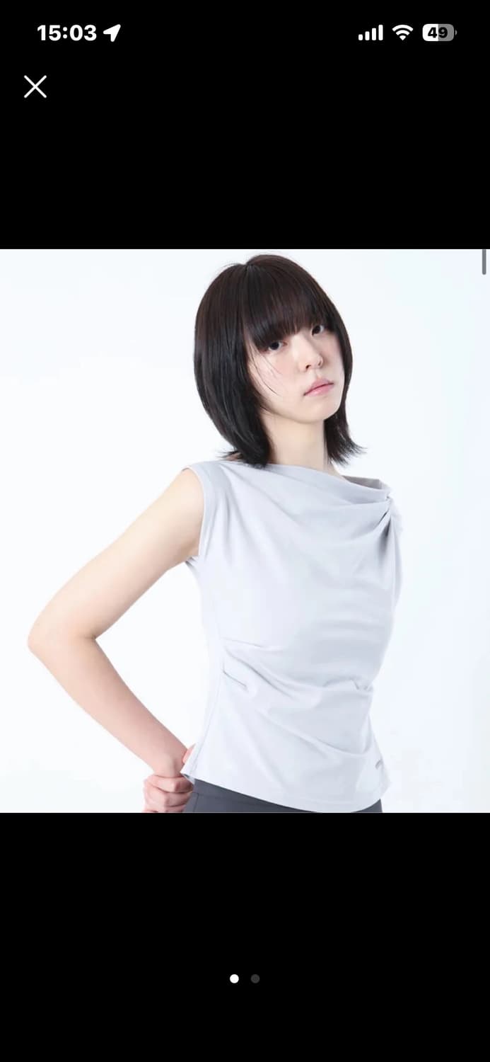 미세키 서울 Slanted sleveeless top GREY 상품이미지2