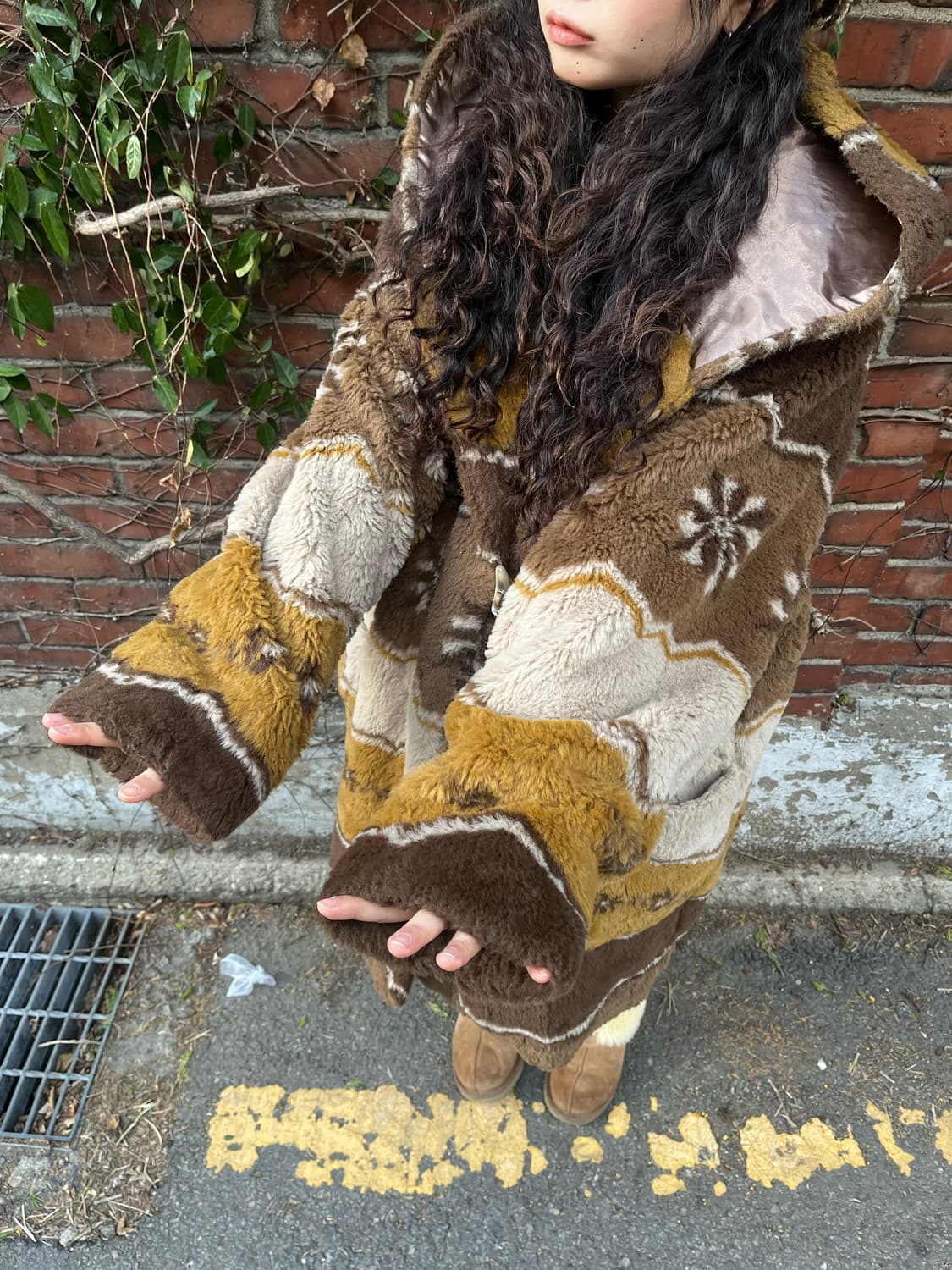 겨울 히피 에코 퍼 코트 상품이미지4