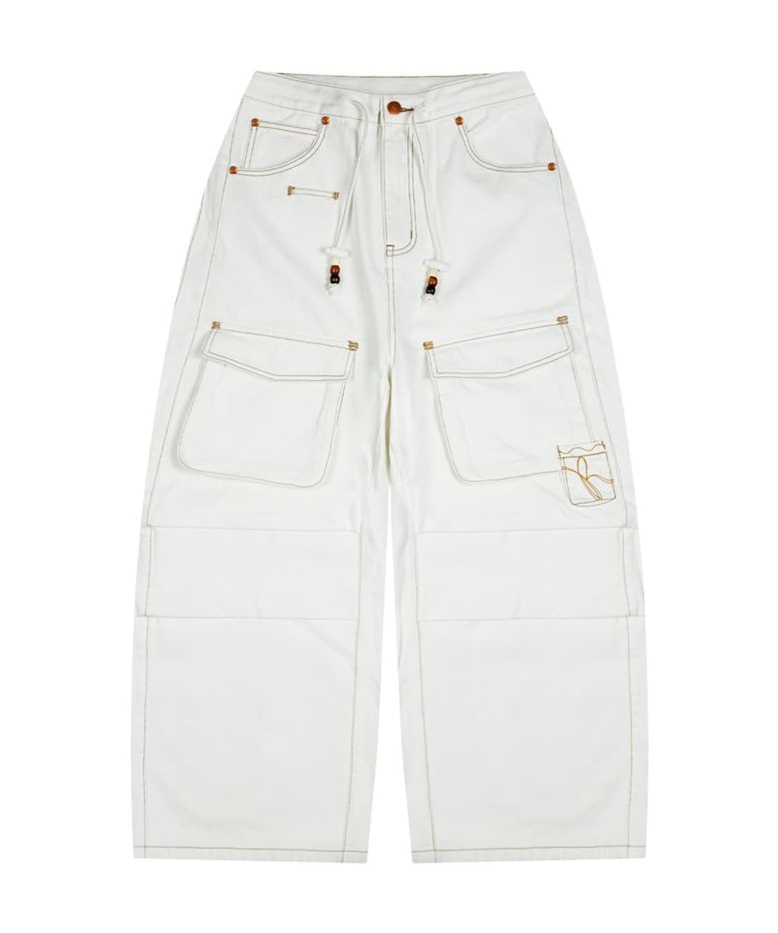 루나키후 스터드 앞카고 데님팬츠 화이트 1사이즈 상품이미지1