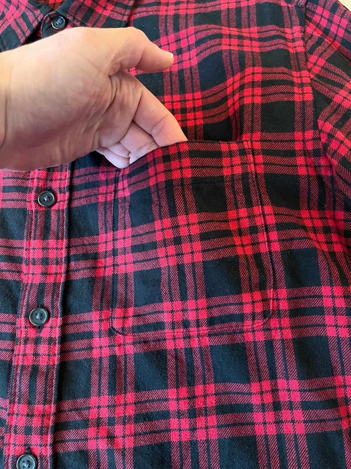 🔹유니클로 체크 셔츠 L🔹 레드/블랙 기본템 상품이미지4