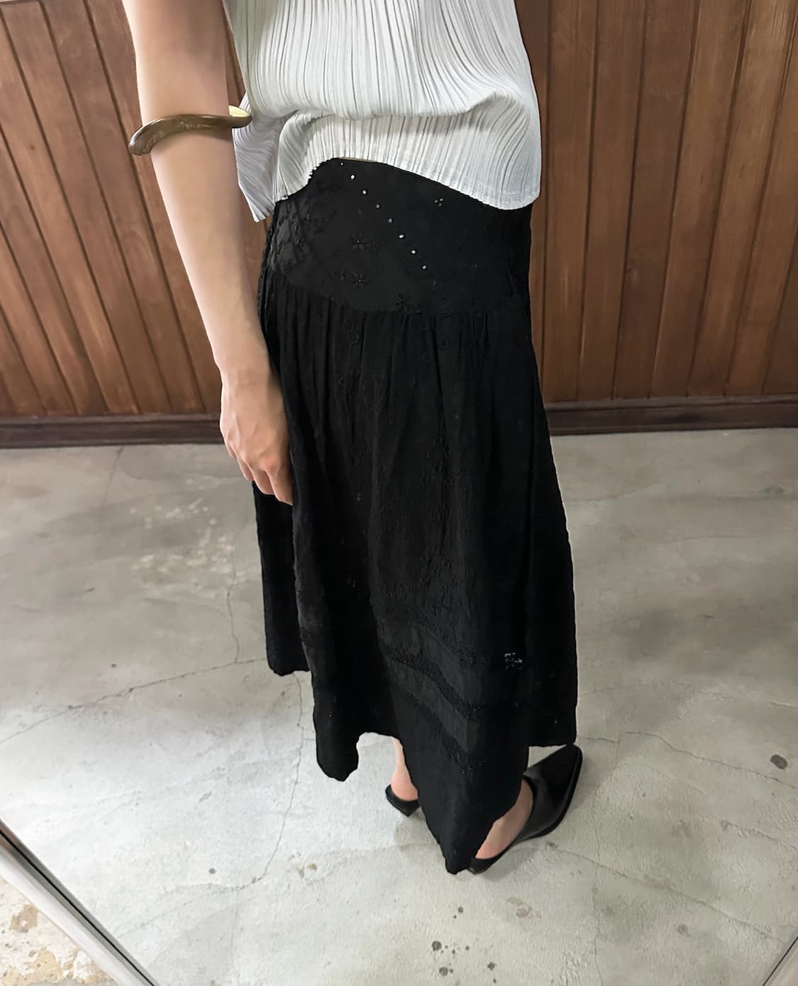 COMME DES GARCONS lace skirt black 상품이미지2