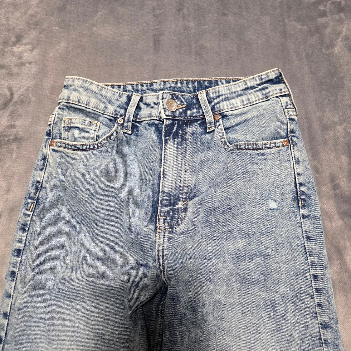 (34)여성 H&M 하이웨스트 스트레이트 데님 팬츠  상품이미지2