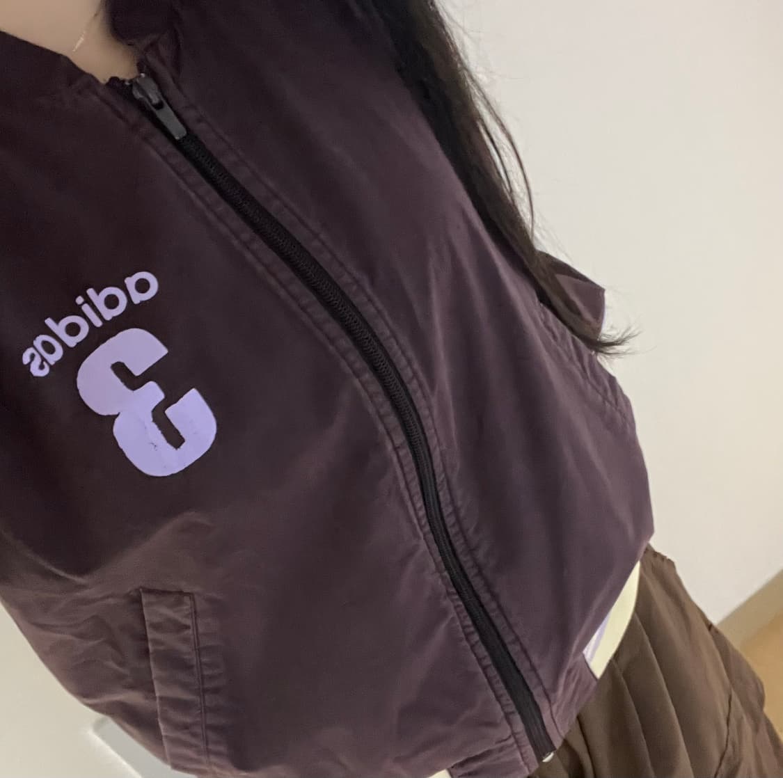 아디다스 3로고 퍼플 크롭 트랙 Adidas Crop Tracktop 상품이미지2