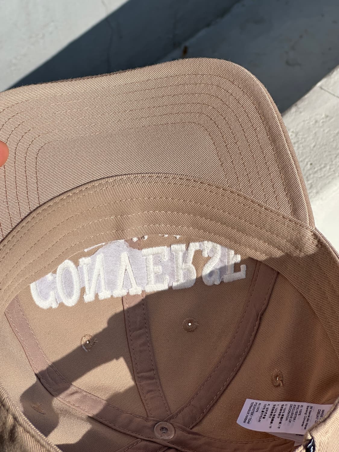 [F] 컨버스 로고 베이지 볼캡 모자 상품이미지5