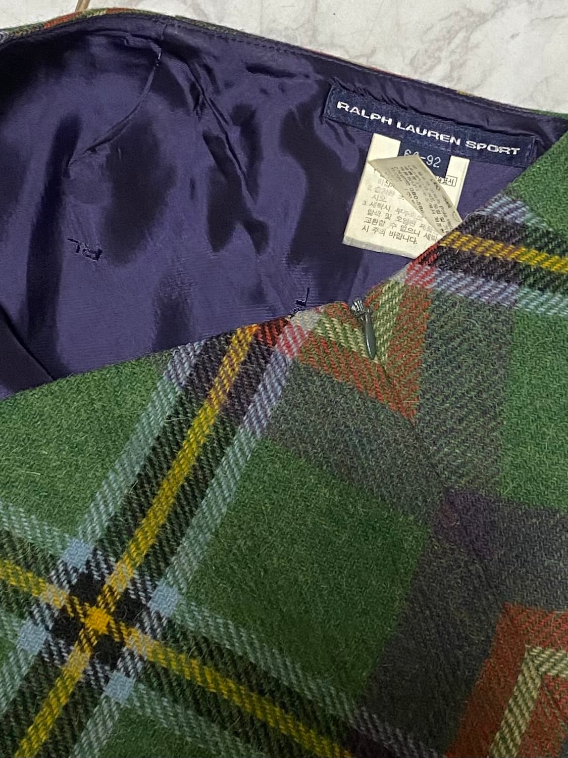 랄프로렌 체크 모 스커트 허리 27 인치 상품이미지3