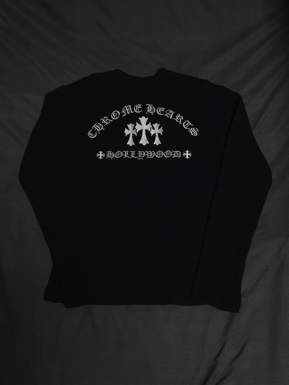 [M] 크롬하츠 세메터리 할리우드 헨리넥 와플 니트 블랙 상품이미지1