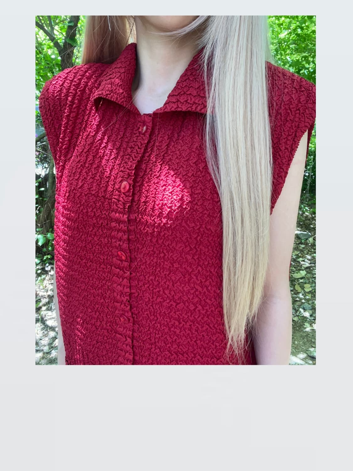 Red Crinkle Shirt 레드 크링클 탑 상품이미지2