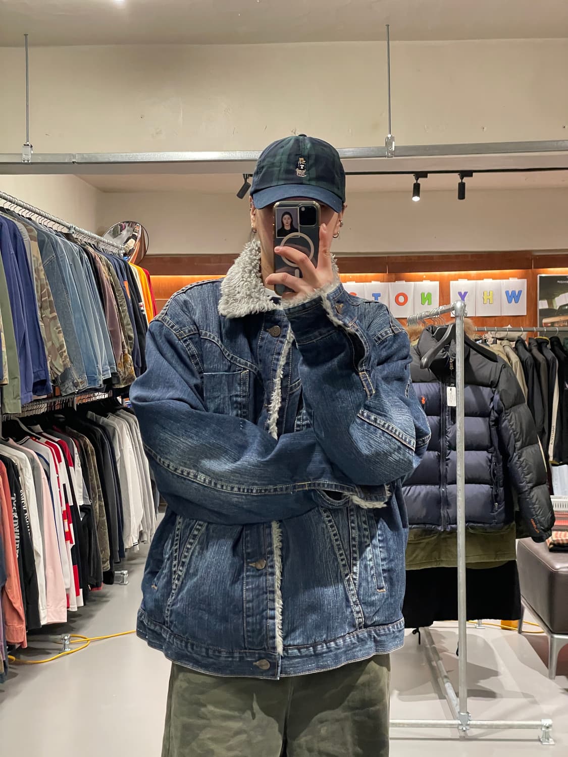 빈티지 빅사이즈 쉐르파 데님 자켓 상품이미지2