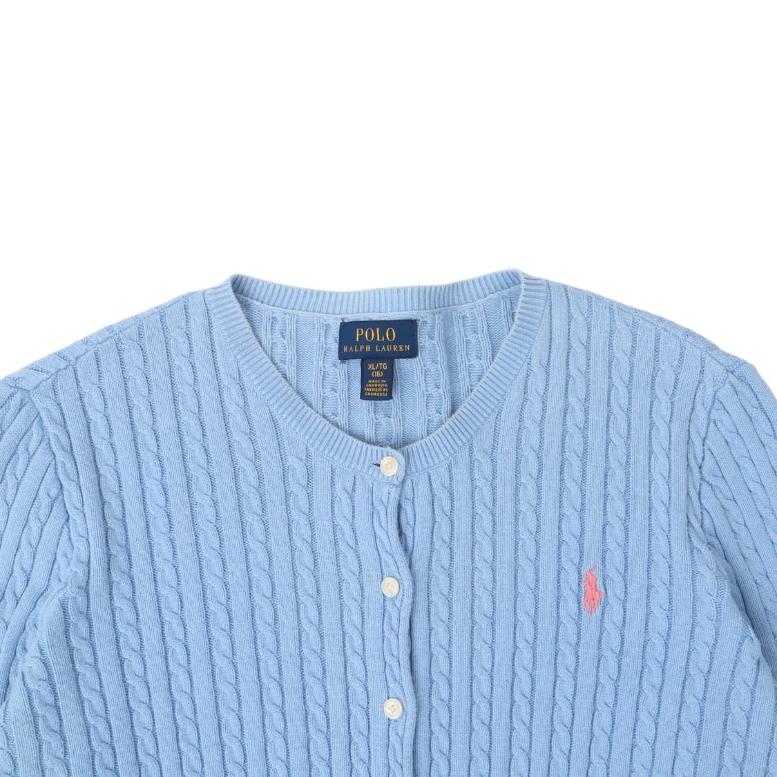 폴로 랄프로렌 라이트 블루 코튼 케이블 니트 가디건 상품이미지2