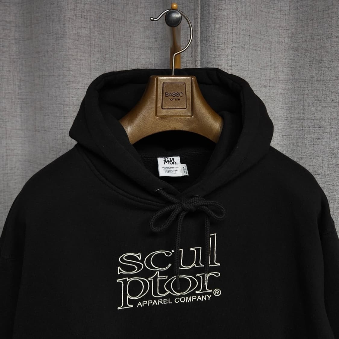 M ) 스컬프터 레트로 아웃라인 기모 후드티 상품이미지3