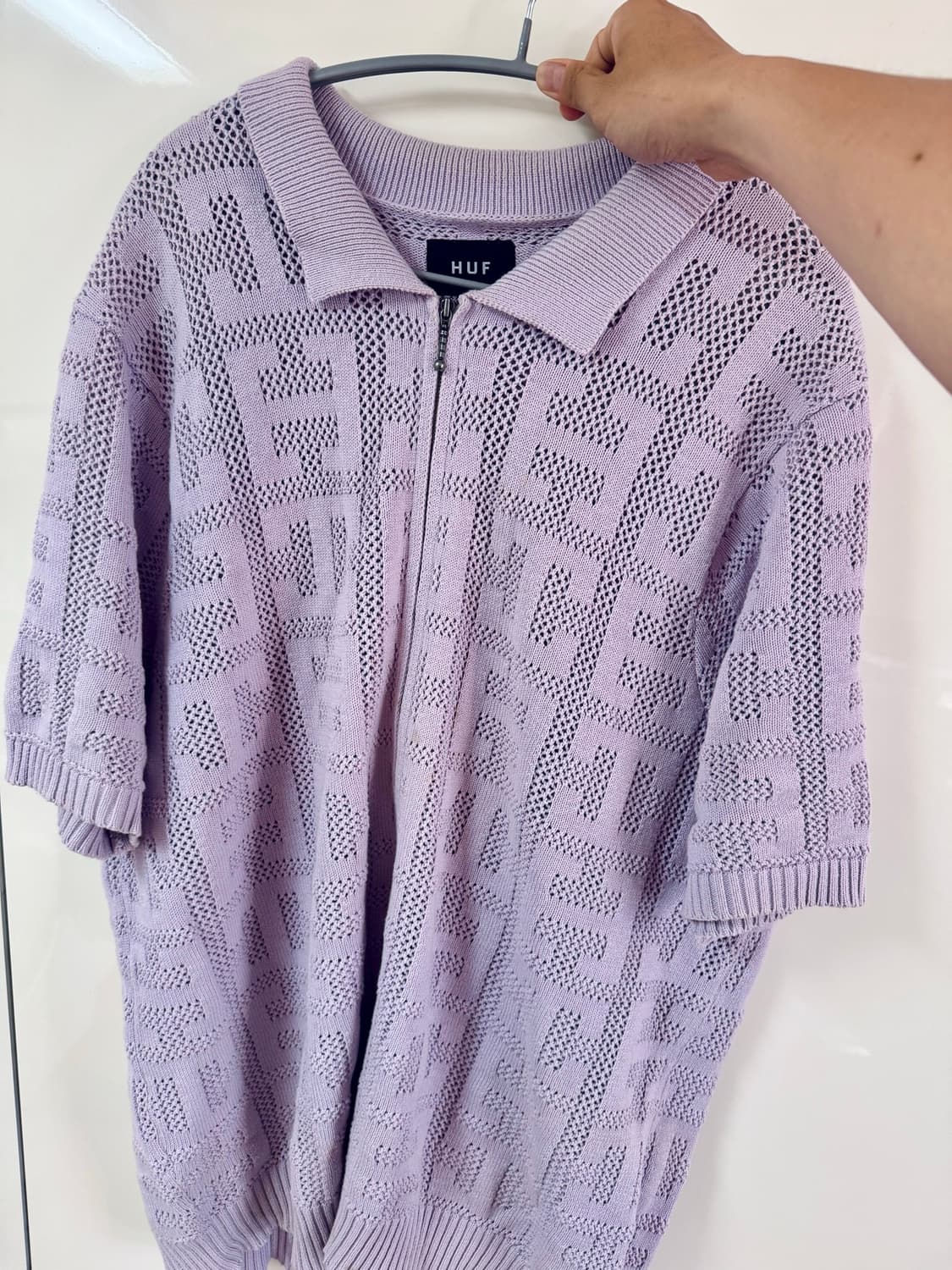 HUF 라벤더 니트 집업 XL 상품이미지2