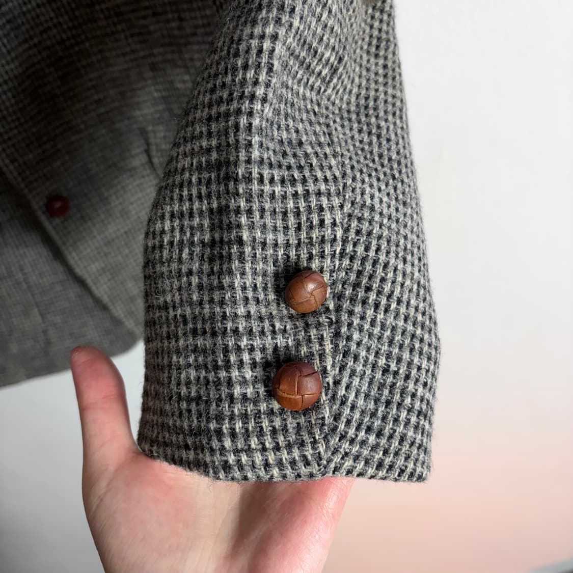 90s 에디바우어 콜라보 해리스트트위드 헤링본 울자켓(Free) 상품이미지4