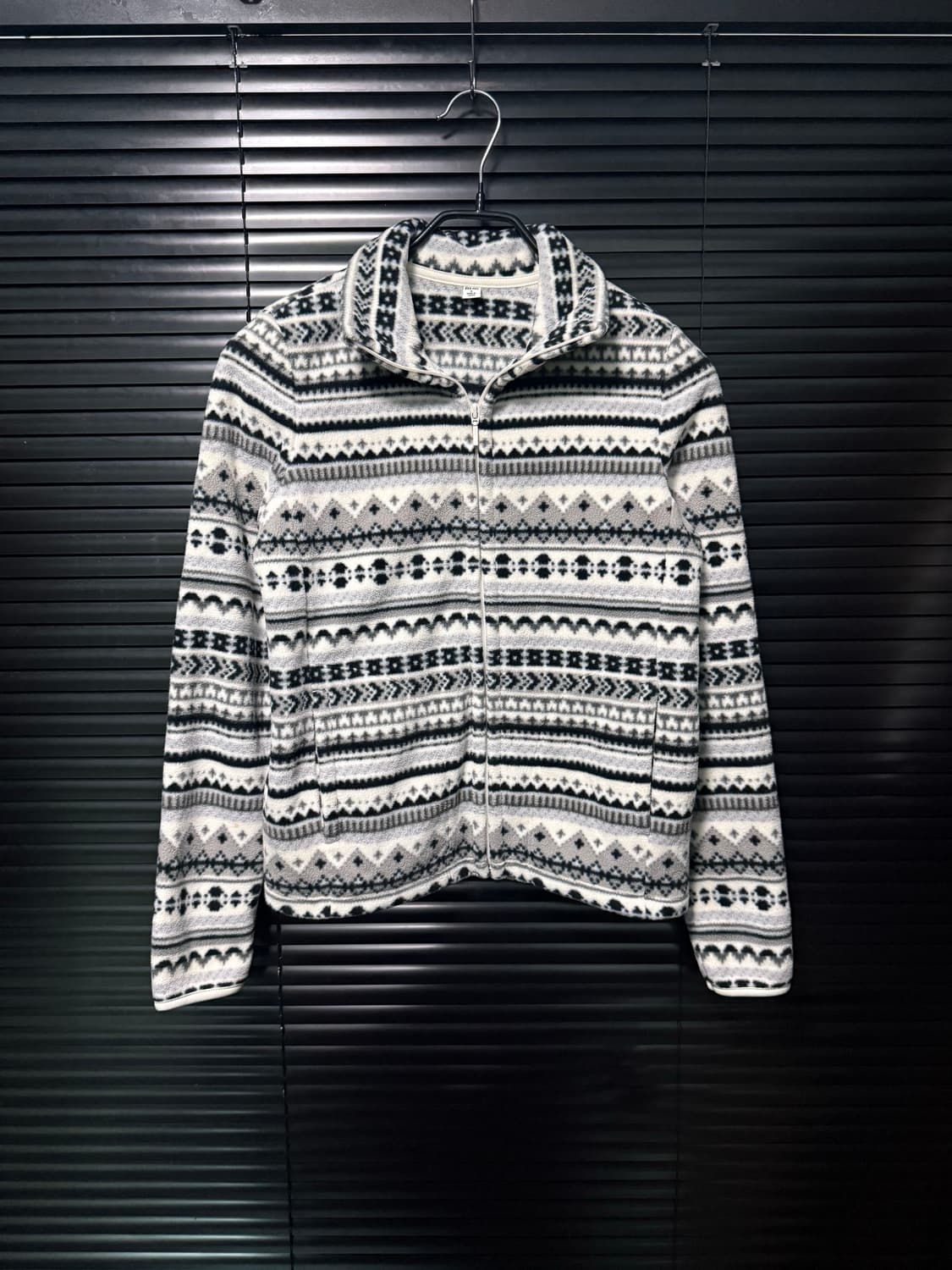 유니클로 노르딕 후리스 플리스 S 90 에스닉 눈 꽃 크리스마스 화이트  상품이미지2