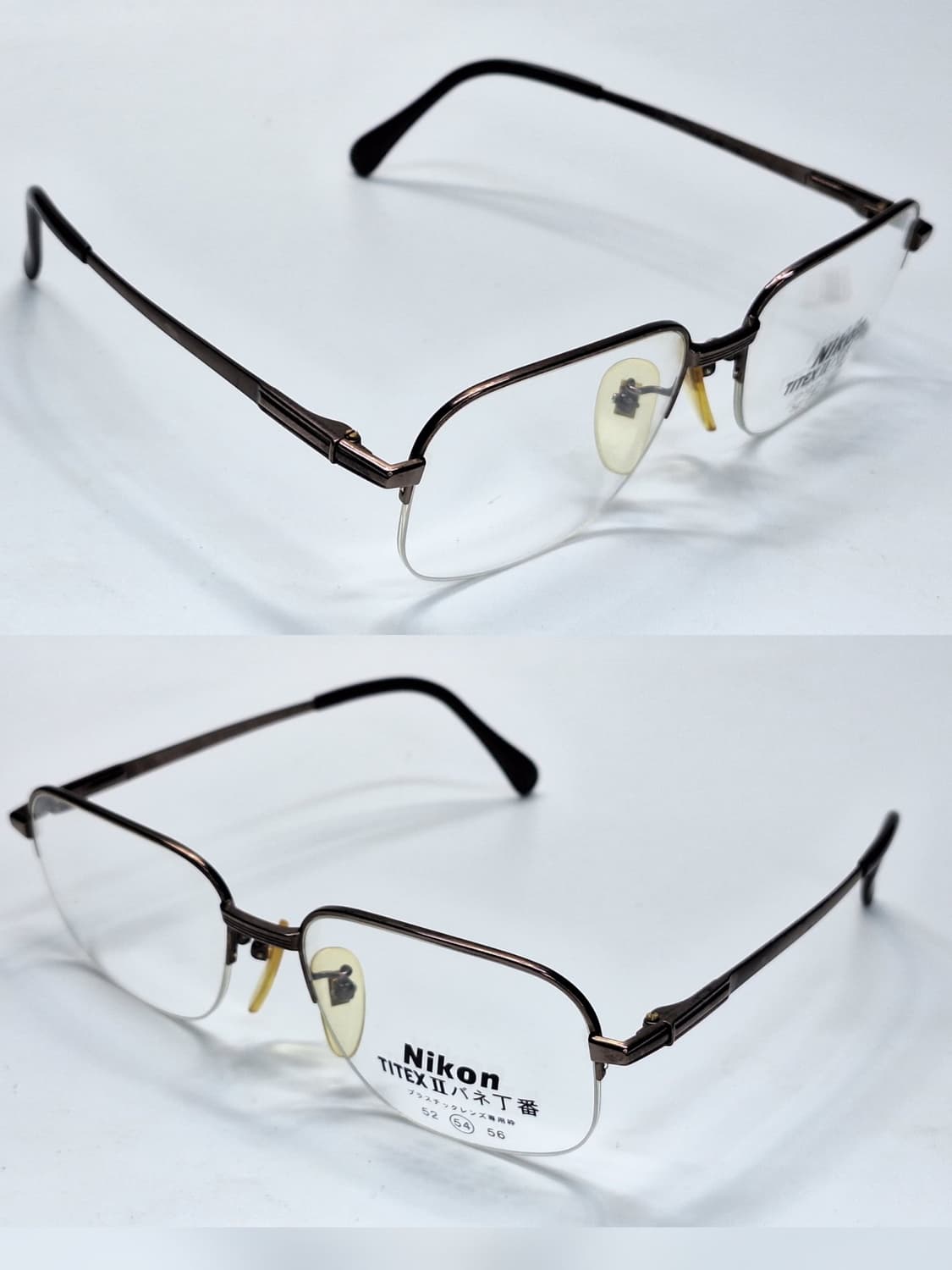 일본 빈티지 데드스톡/니콘 FB8327TS 54mm 반무테 티타늄 안경테 상품이미지7