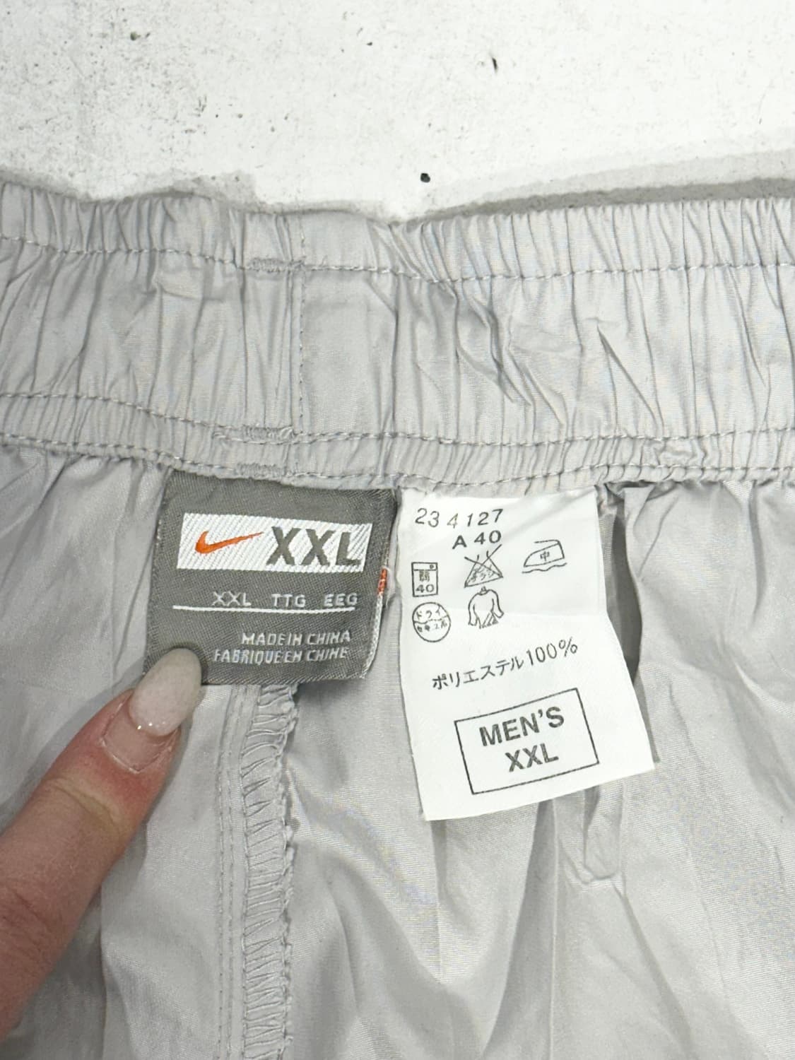 00s 나이키 그레이 사이드 라인 와이드 트랙 팬츠 추리닝 바지 XXL 상품이미지7